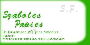 szabolcs papics business card